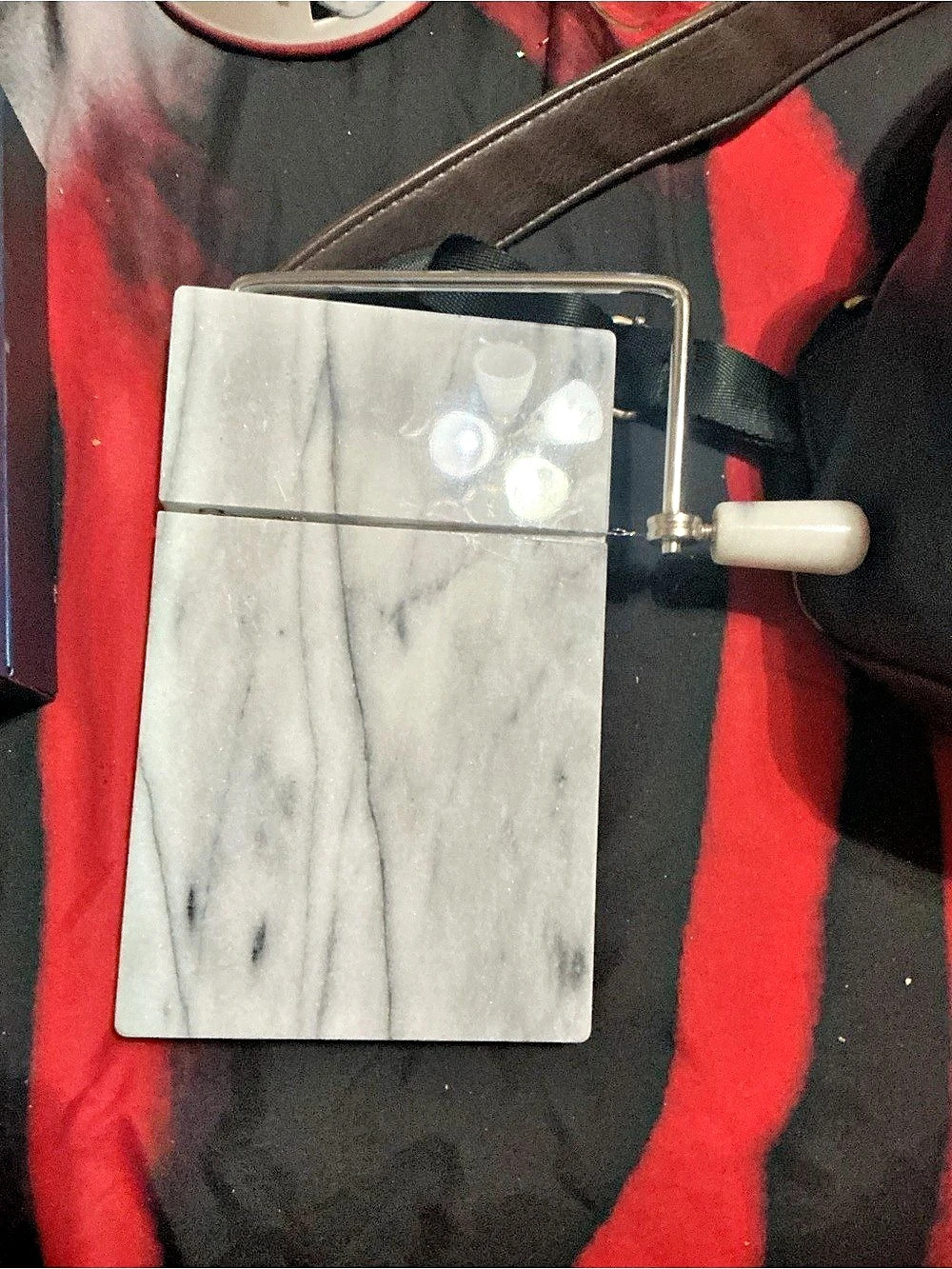 Make in Italy Marble Frame Clutch in White & Gray
